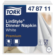 Tork სერვირების ხელსახოცი თეთრი 50 ცალი 39X39სმ 1 ცალი