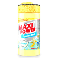 ჭურჭლის სარეცხი სითხე ღრუბელით Maxi Power ბანანი 1ლ