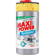 ჭურჭლის სარეცხი სითხე ღრუბელით Maxi Power პლატინუმი 1ლ