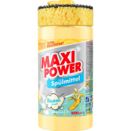 ჭურჭლის სარეცხი სითხე ღრუბელით Maxi Power ლიმონი 1ლ