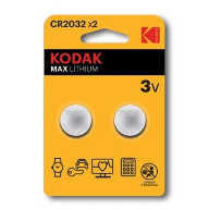 ელემენტი Kodak MAX  ლითიუმის CR2032 - 2 ცალი